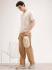 Slim Fit Flat Knit Polo T-Shirt | Beige
