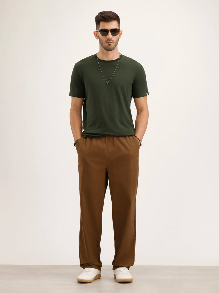 Solid Slim Fit T-Shirt | Olive