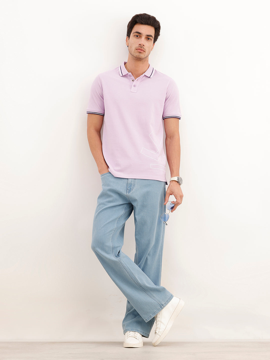 Regular Fit Tipping Collar Polo T-Shirt | Purple