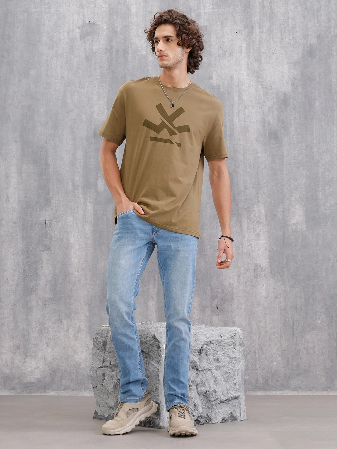 Straight Fit Midstone Washed Jeans | Midstone