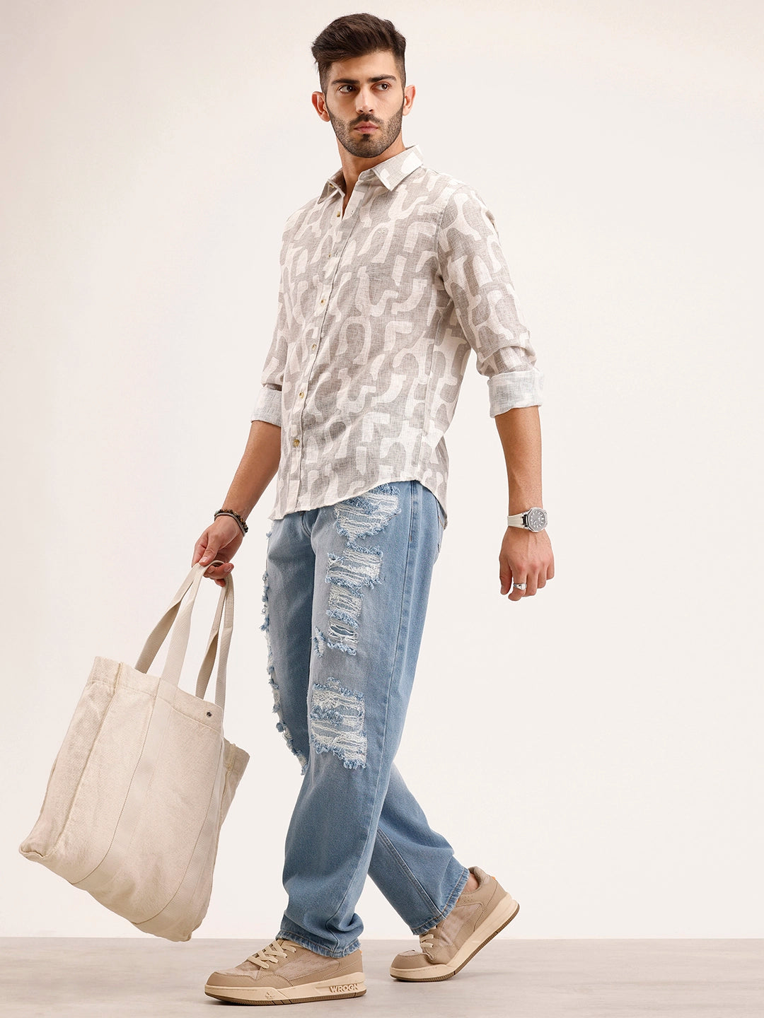 Regular Fit AOP Shirt | Grey