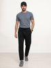 Solid Relaxed Fit Printed Jogger | Black