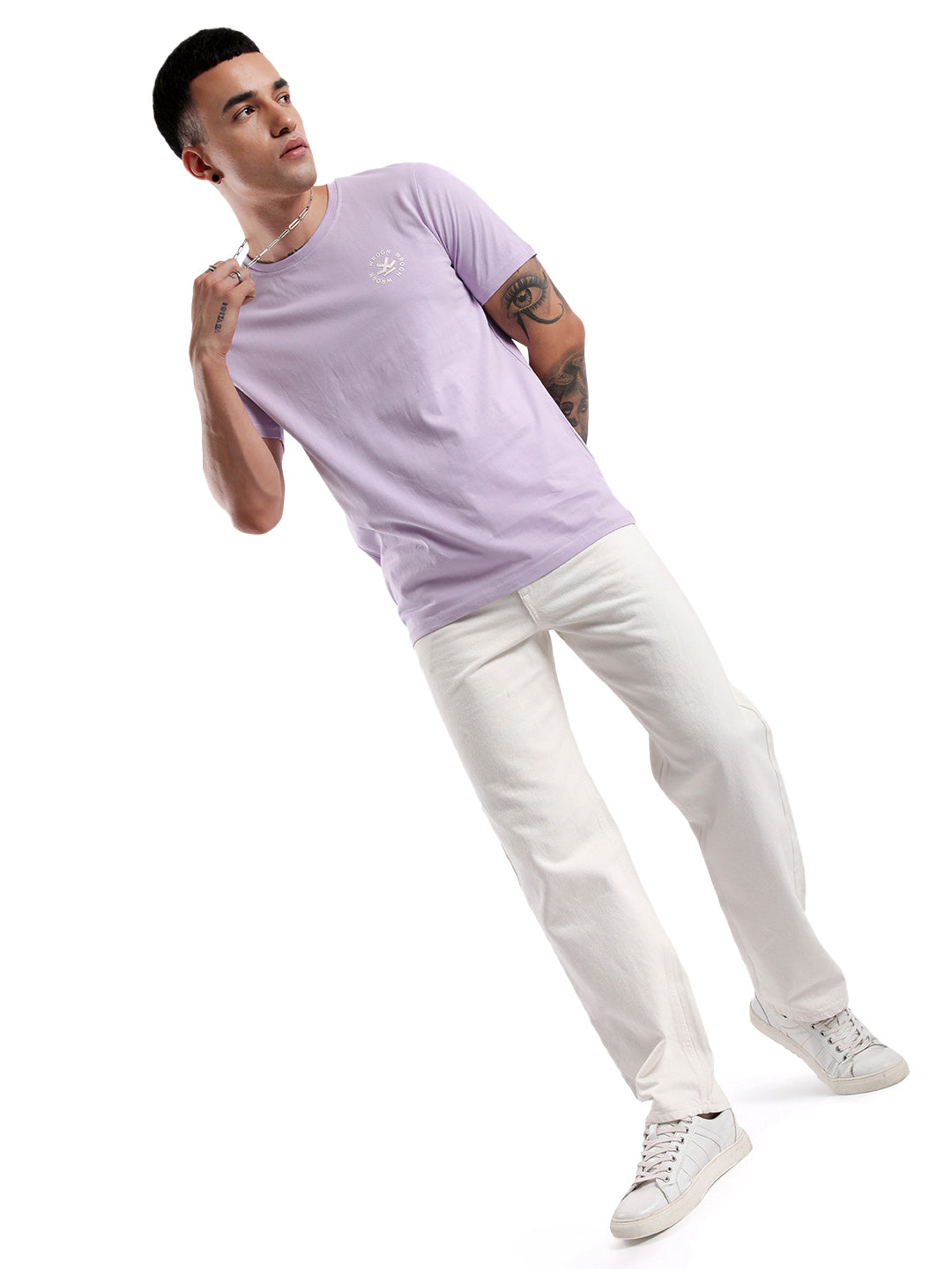 Light Purple Crew Neck T-Shirt