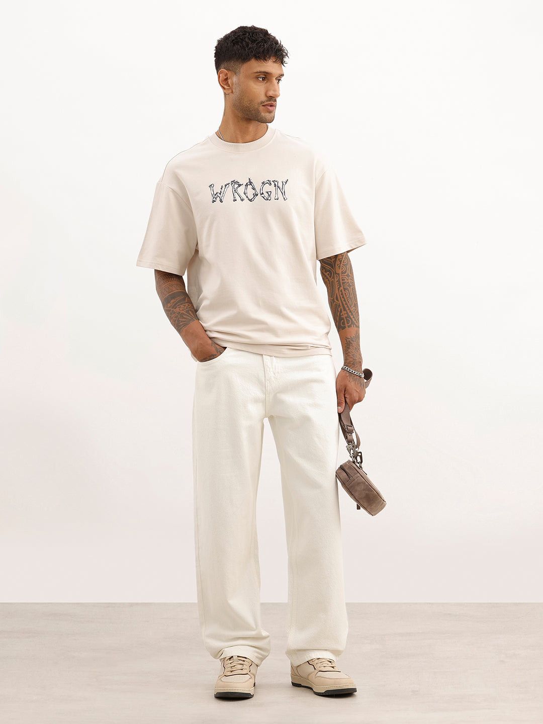 Solid Loose Fit Denim Jeans | White | WTJN1089M