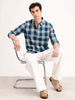 Slim Fit Checkered Shirt | Teal