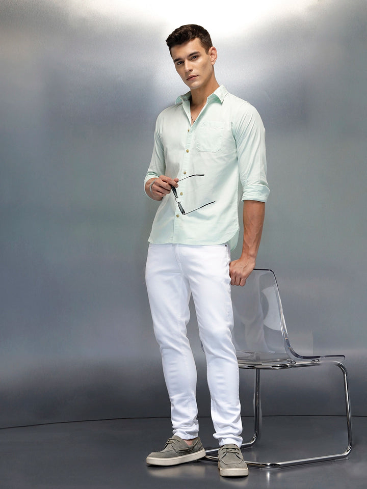 Men's Casual Slim Fit Shirt | Green