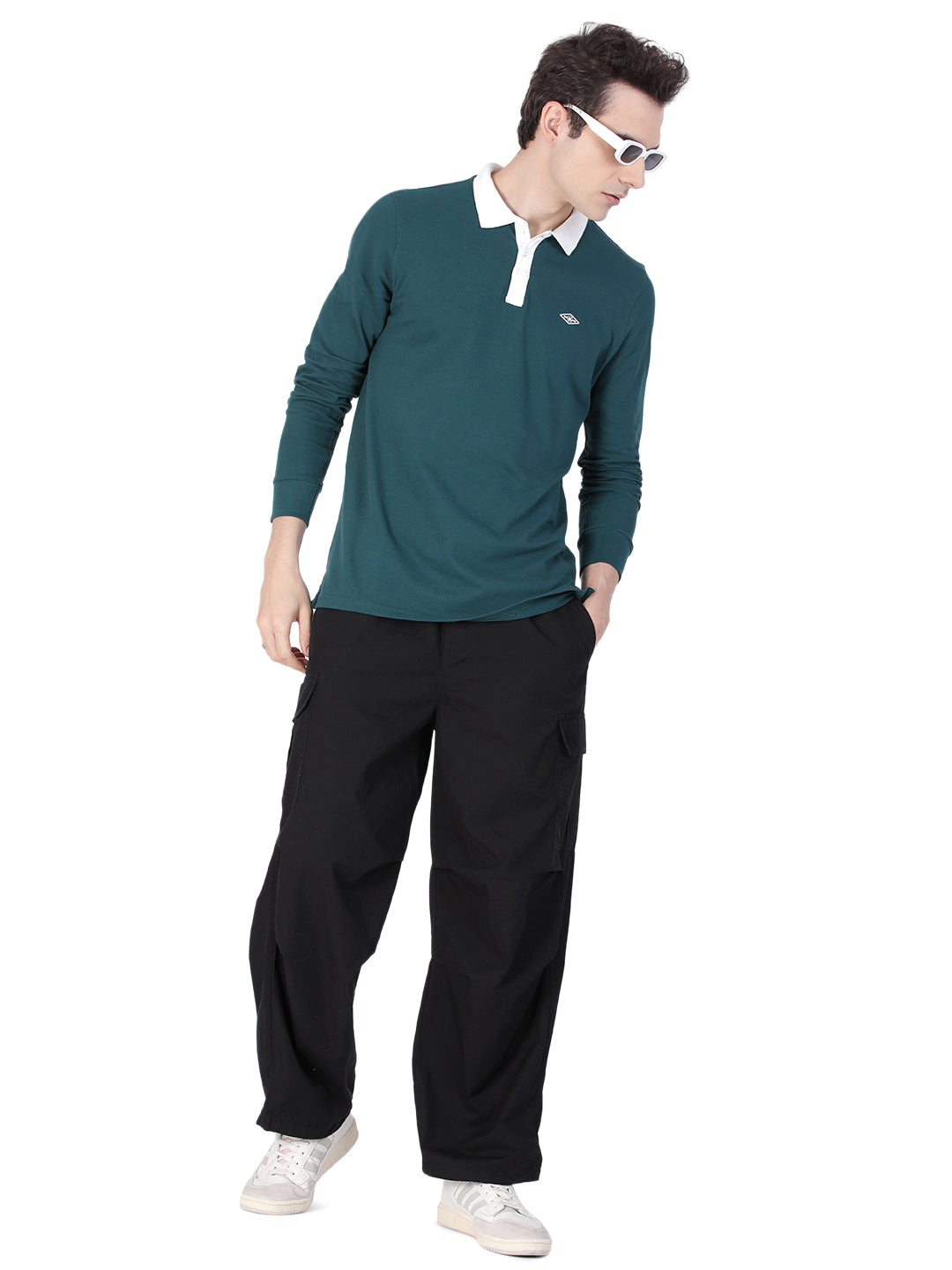 Premium Green Long Sleeve Polo T-Shirt