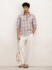 Slim Fit Checkered Full Sleeve Shirt | Brown