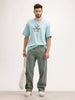 Oversized Embroidered T-Shirt | Teal