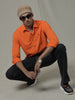 Solid Woven Orange Shirt