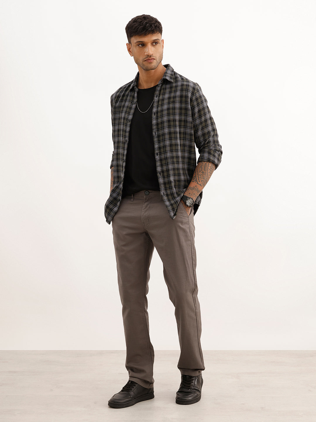 Solid Straight Fit Trouser | Blue