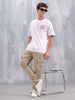 Casual Men Oversized Fit Tee With Graphic | Pink