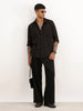 Solid Slim Fit Full Sleeve Shirt | Black