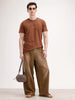 Slim Fit Emroidered T-Shirt | Brown