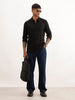 Slim Fit Solid Full Sleeve Shirt | Black | WSH02FSSL0273S