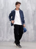 Men's Casual Zip-Up Jacket With Contrast Trim  | Navy Blue