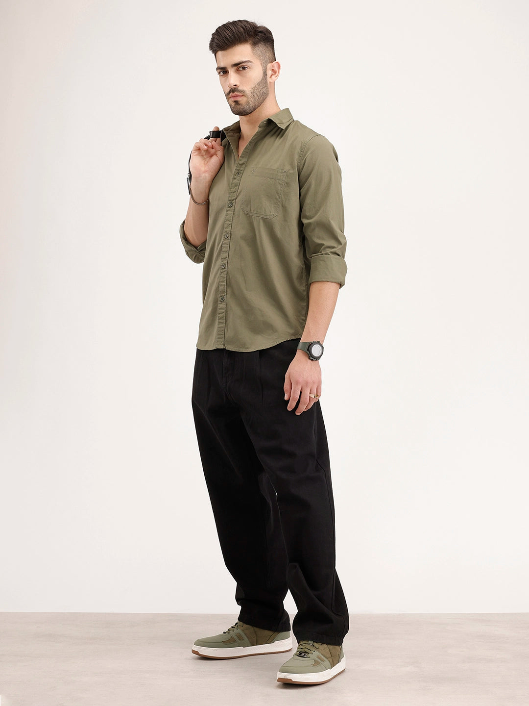 Solid Regular Fit Shirt | Olive