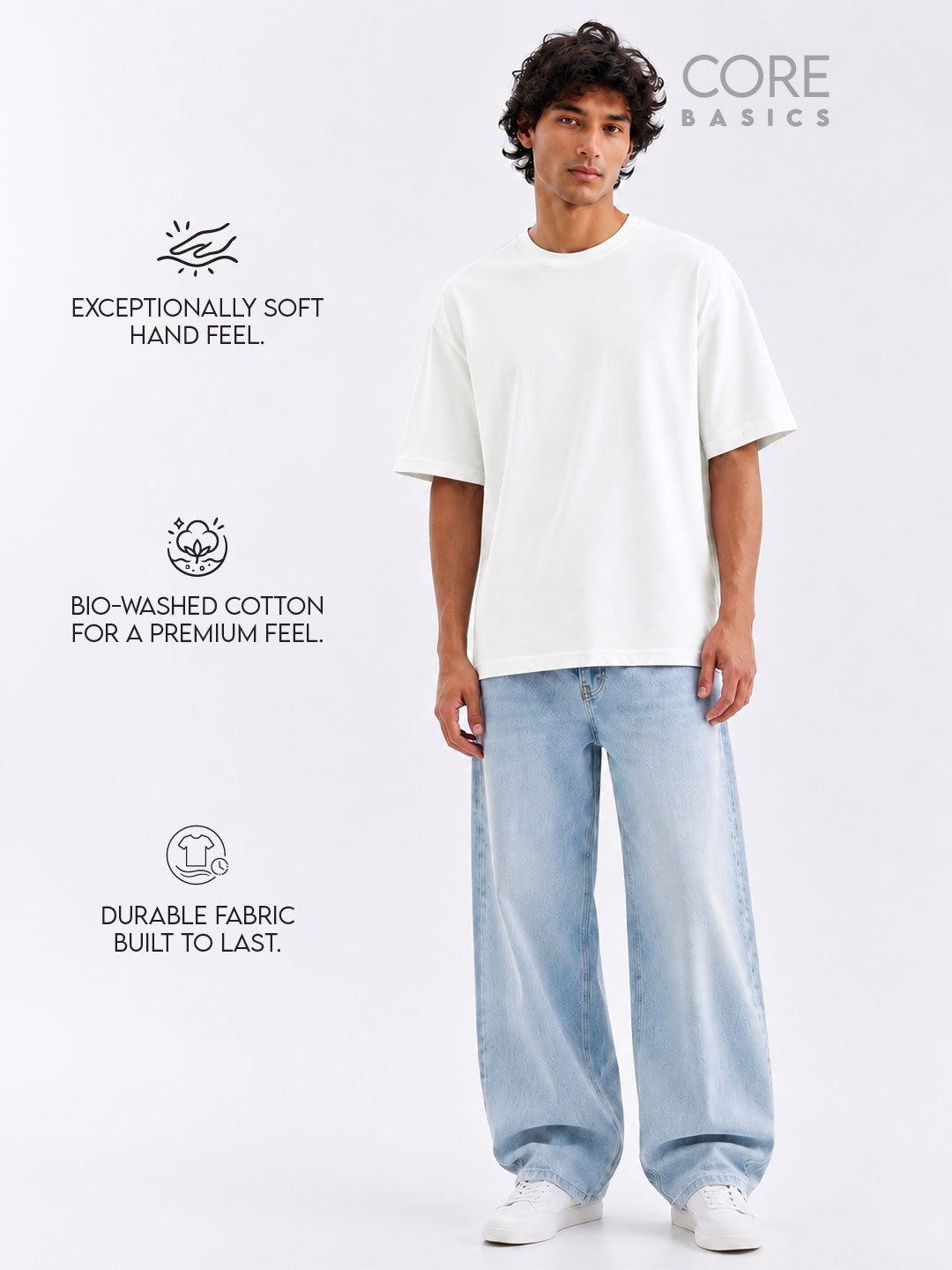Core Basics Oversized Fit T-Shirt 2-Pack | Essential | Black & White | WTS01HSSL1319W-2