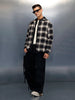 Men's Casual Regualr Fit Checkered Pattern Shacket | Black
