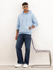 Solid Regular Fit Hooded Sweatshirt | Blue