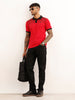 Regular Fit Placement Printed Polo T-Shirt | Red