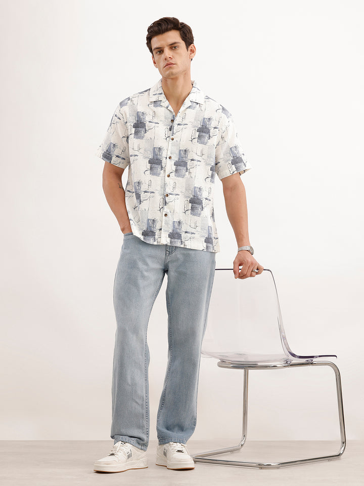 Resort Fit AOP Shirt  | White