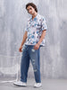 Abstract Aop Printed Comfort Fit Resort Collar Shirt | Blue