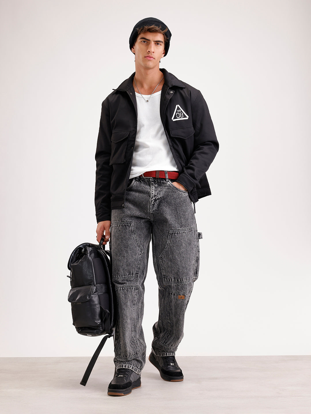Comfort Fit Double Pocket Jacket  | Black