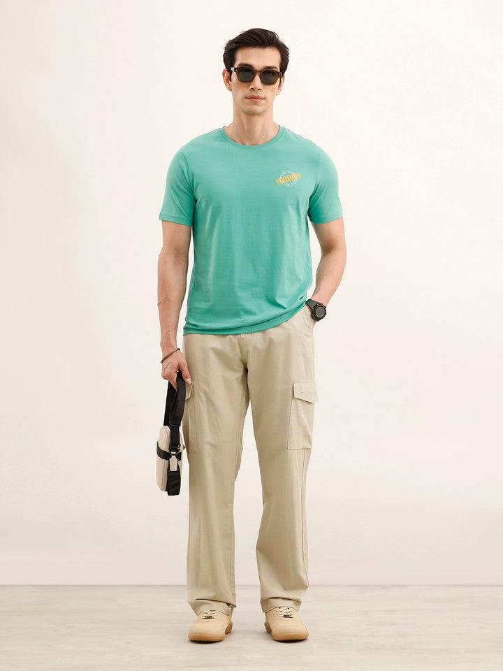 Slim Fit Placement Printed T-Shirt | Green