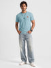 Slim Fit Placement Printed T-Shirt | Light Blue | WVTS9003MP_J26M