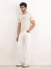 Classic Slim Fit Placement Printed T-Shirt | Beige