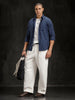 Herringbone Striped Slim Fit Shirt  | Navy Blue