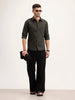 Regular Fit Full Sleeve AOP Shirt | Green