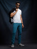 Teal Blue Slim Fit Jeans