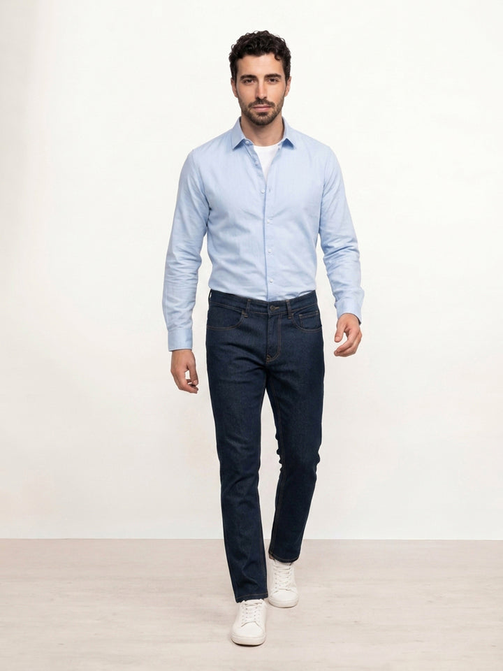 Solid Slim Fit Denim Jeans | Blue