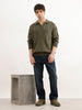 Solid Oversized Fit Cable Knitted Sweater | Olive | WSW02FSOS1083W