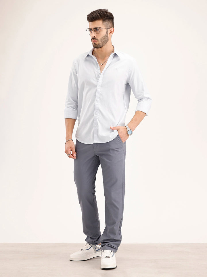 Solid Slim Fit Trouser   |  Grey