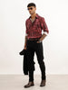Slim Fit AOP Full Sleeve Shirt | Wine