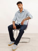Slim Fit Textured Stripe Shirt | Blue
