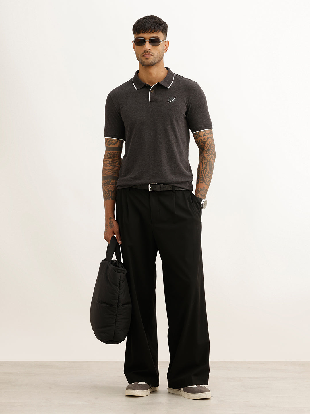 Slim Fit Tipping Copllar Polo T-Shirt | Dark Grey
