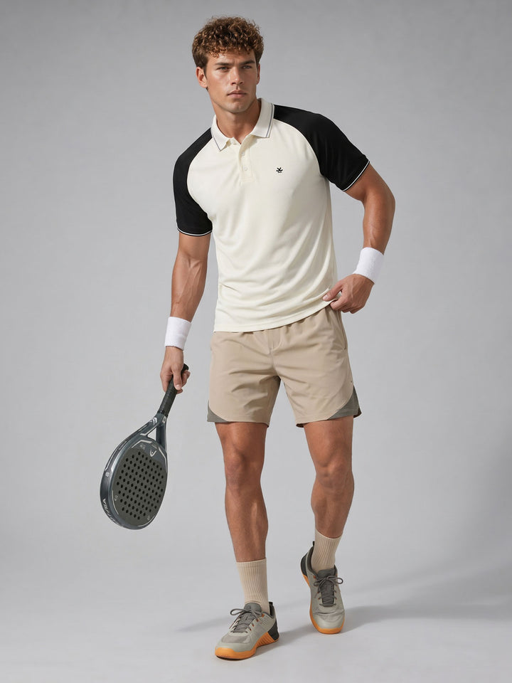 Colourblocked Nylon Polo | Active |  White