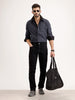 Solid Slim Fit Denim Jeans | Black