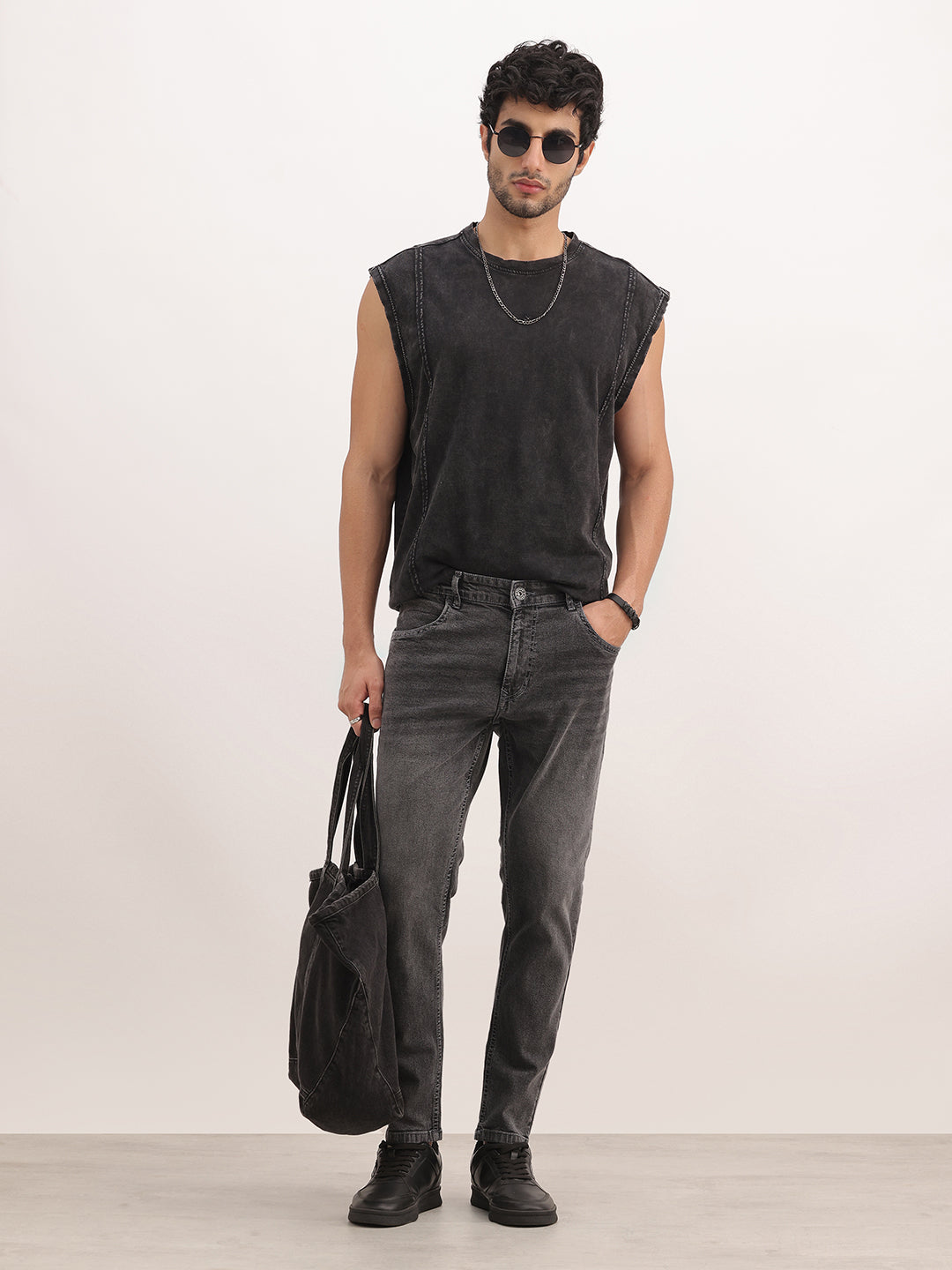 Solid Skinny Fit Denim Jeans | Dark Grey