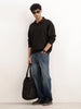 Solid Oversized Collared Sweatshirt | Black