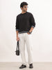 Classic Contrast Sleeve Sweatshirt | Black