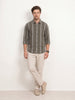 Slim Fit Striped Shirt | Brown