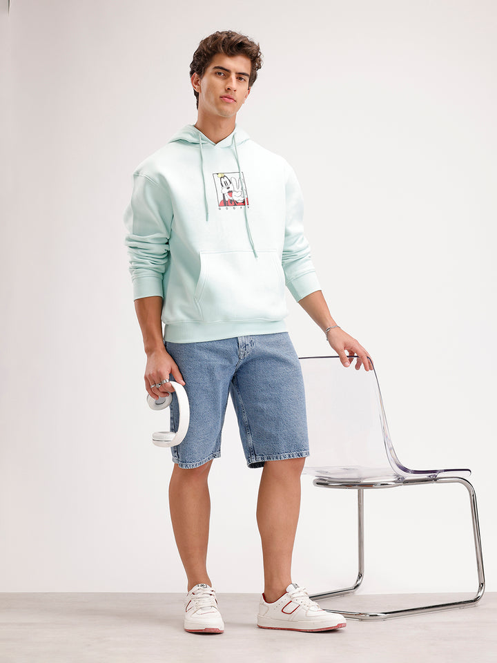 Oversized Printed Hoodie  | Green