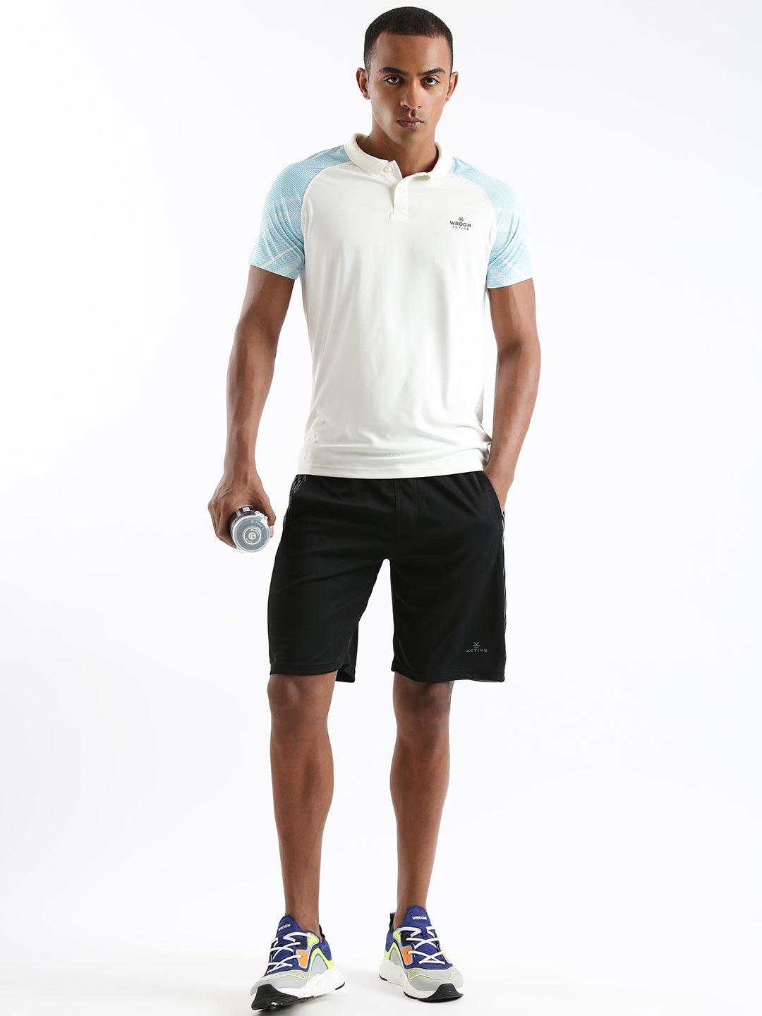 Raglan Active White Polo T-Shirt