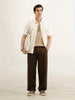 Loose Fit Cotton Trouser | Brown