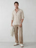 Slim Fit Gingham Checkered Shirt | Beige